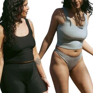 HUHA Bundle 3 Sporty Crop Tank Bundle Black/Grey